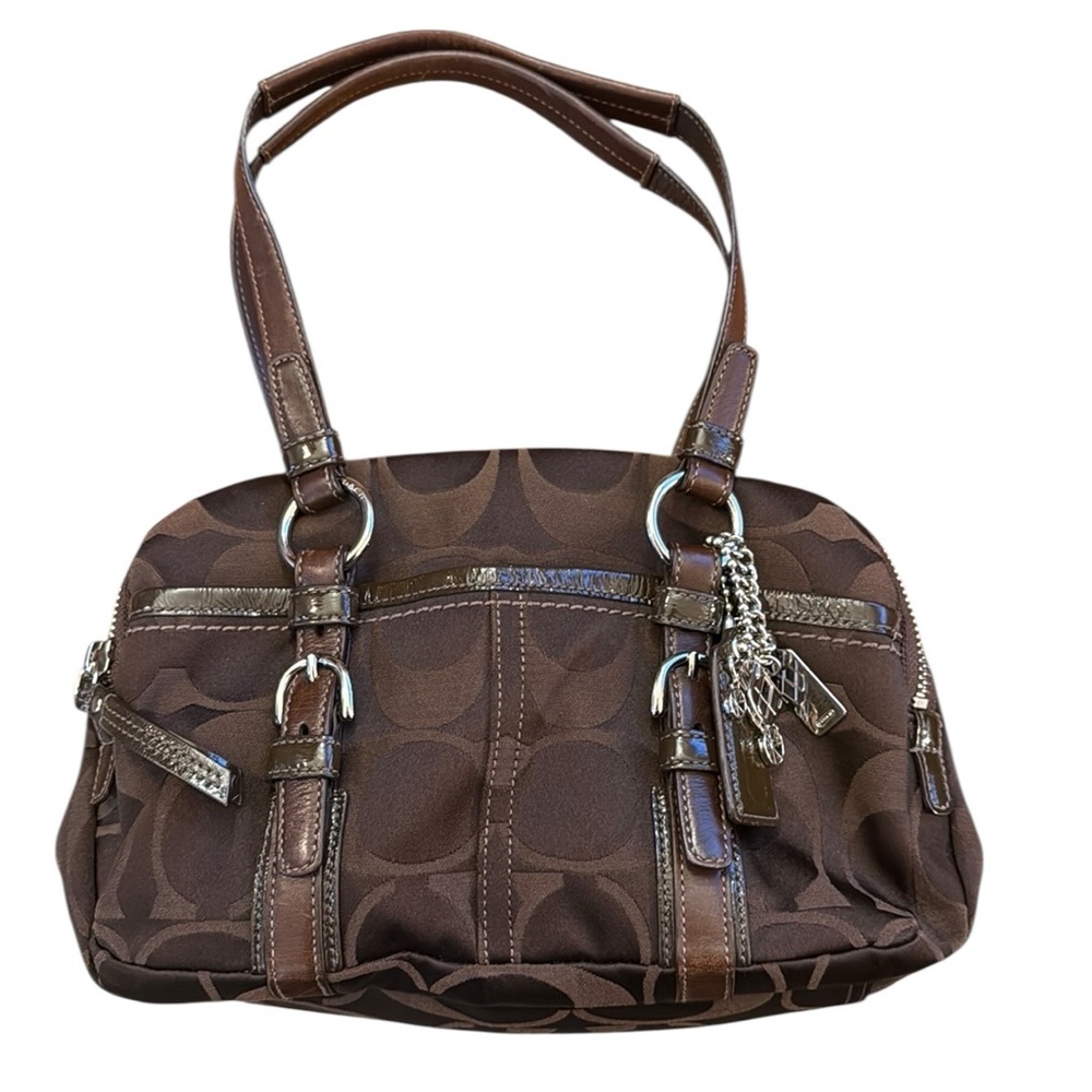 バッグ COACH Signature Soho Satchel Bag Brown Coach | Bags | Coach Soho Signature Double Zip Satchel Bag Brown